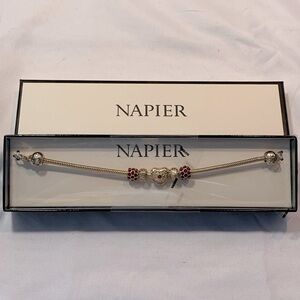 NIB Napier Gold Beaded Bracelet